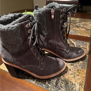 Nine West Charcoal Lace-Up Boots